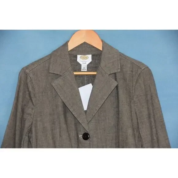 TALBOTS Designer Herringbone Equestrian Blazer Jacket Size 14 NEW!!! - Picture 3 of 6